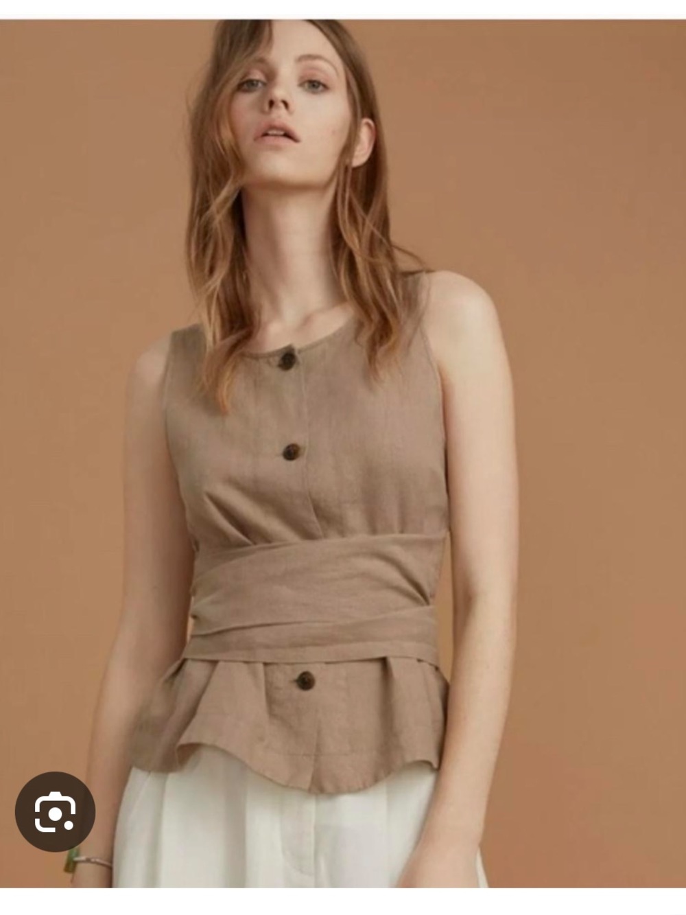 Aritzia Vachel Wilfred 100% linen size M button down blouse top